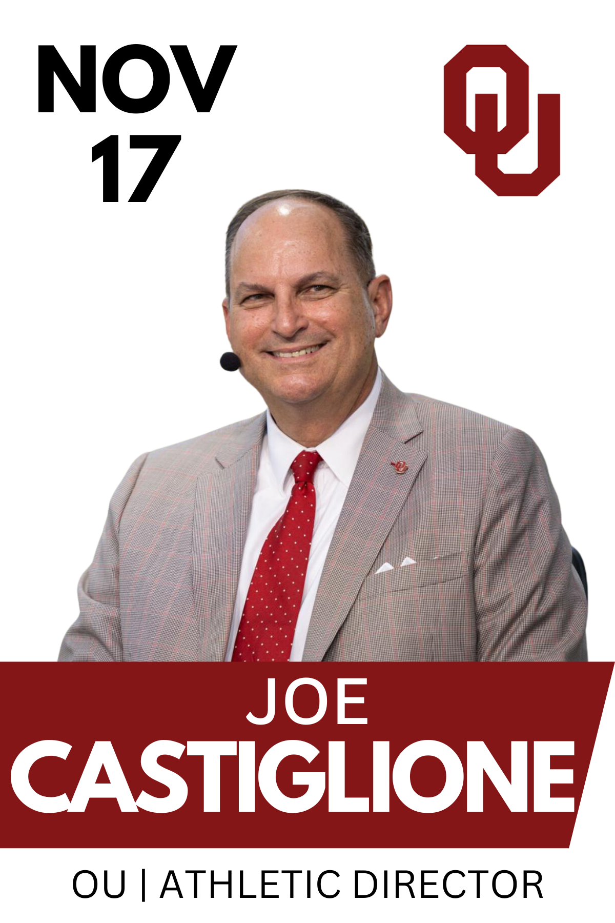 Nov 17th Guest Speaker Joe Castiglione