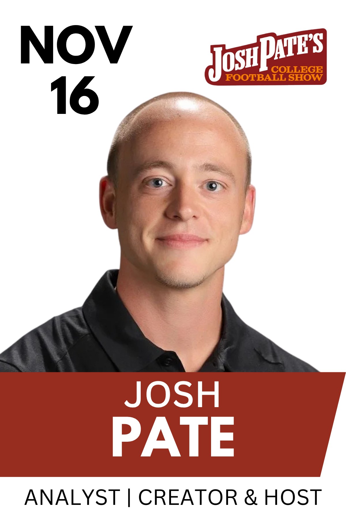Nov 16 Guest Speaker Josh Pate